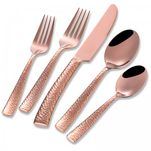 Set de argintărie personalizat de înaltă calitate cu ciocan din aur roz