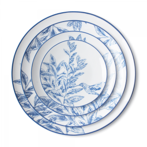 Kvalitná súprava tanierov z kostného porcelánu pre svadobnú hostinu