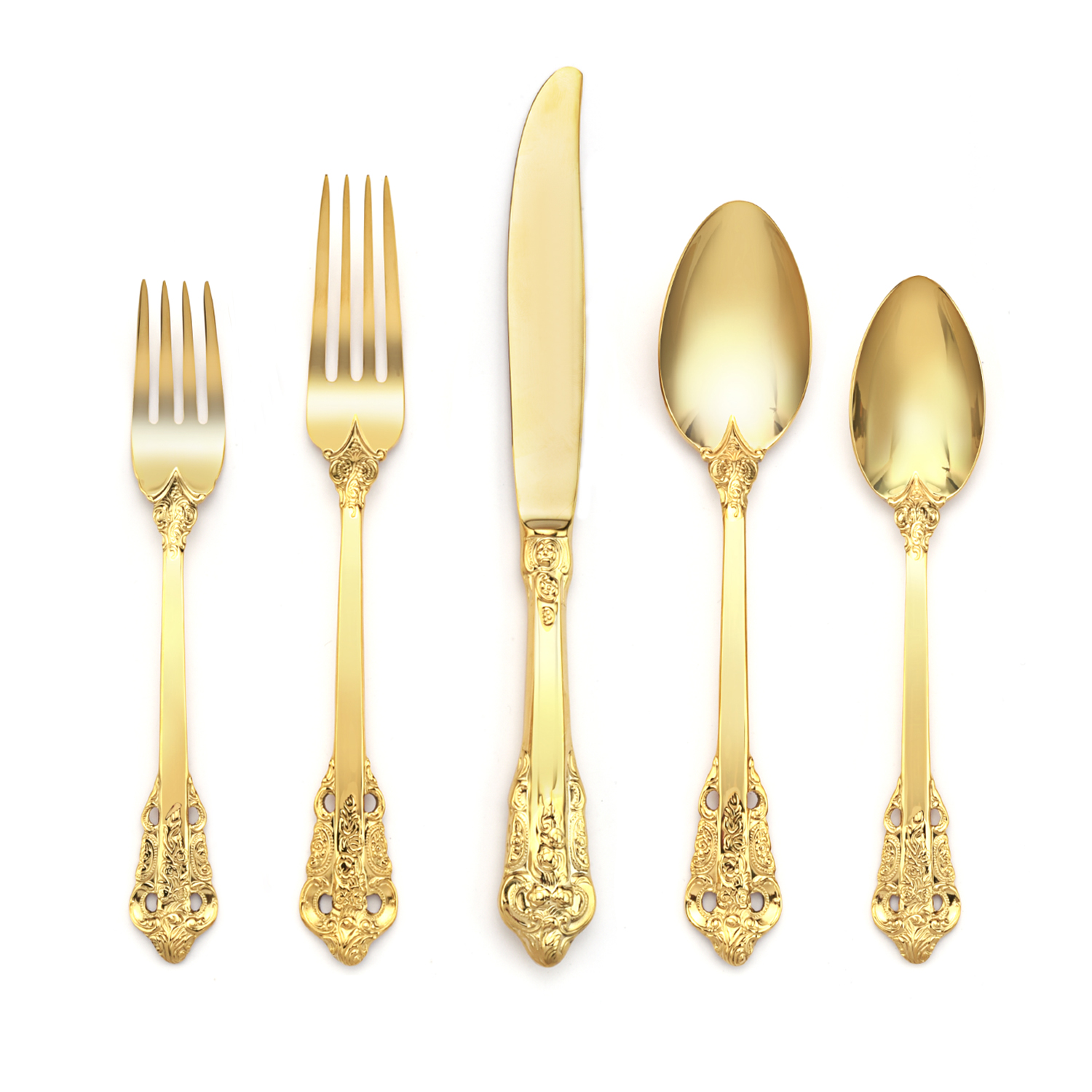 Set di piatti di lusso in oro in acciaio inossidabile 304