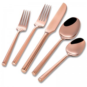 អំណោយអាពាហ៍ពិពាហ៍ដ៏ប្រណិត Rose Gold Silverware Stainlee Steel Flatware Set