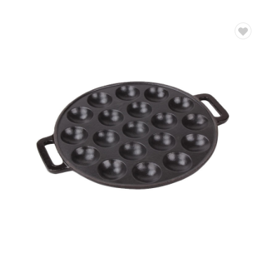 Factory Price 19 Holes Round Pre-Seasoned Cast Iron Bakeware Nonstick Cake Mould Pan Featured Image