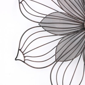 Modern Wire Flower Wall Art Deco 23.5 Inch Round 2-layers Petal Wall Plaque