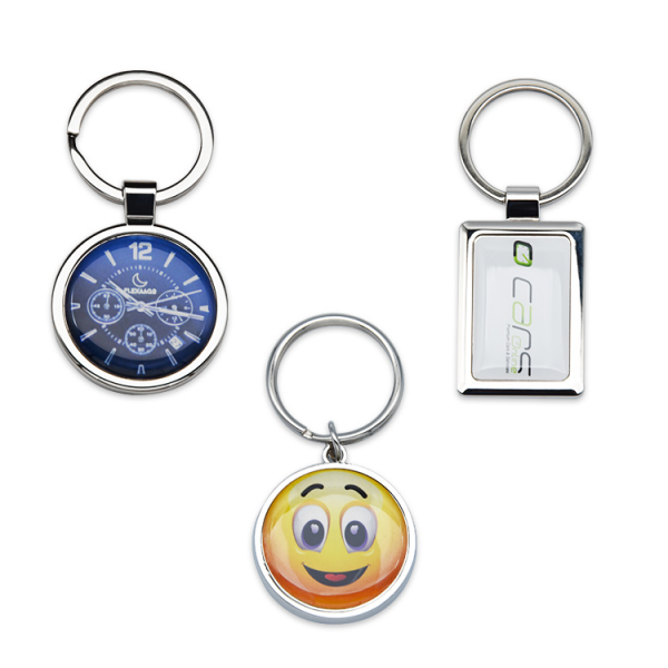 Factory Wholesale Metal Keychain Custom Epoxy Sticker