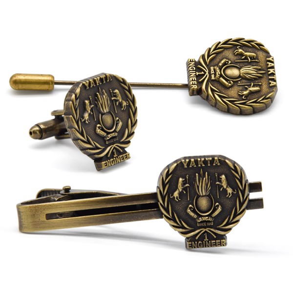 Custom Wholesale Medal Cufflinks Men Tie Clip Factory នៅក្នុងប្រទេសចិន