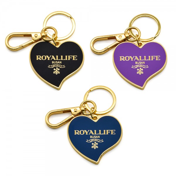 Wholesale Custom Hard Enamel Logo Heart Shape Cute Keychain Keyrings