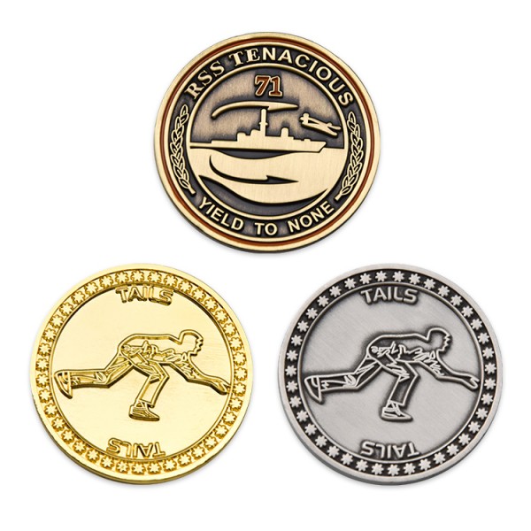 3D метална монета за предизвикателство от злато, сребро, бронз и цинк от сплав