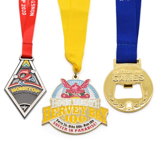 Proveedor de medallas de premio de medalla de metal deportivo de aleación de zinc de carrera de carrera de maratón personalizado