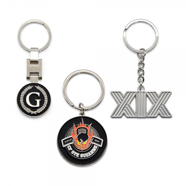 Custom Logo Pribadi Desain Souvenir Key Ring Metal Séng Alloy Leuleus Enamel Keychain