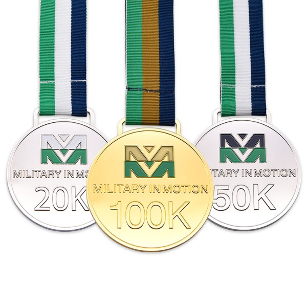 OEM цинкова сплав мек емайлиран метал 5K 10K 20K 100K бягане маратон състезание спорт персонализиран медал