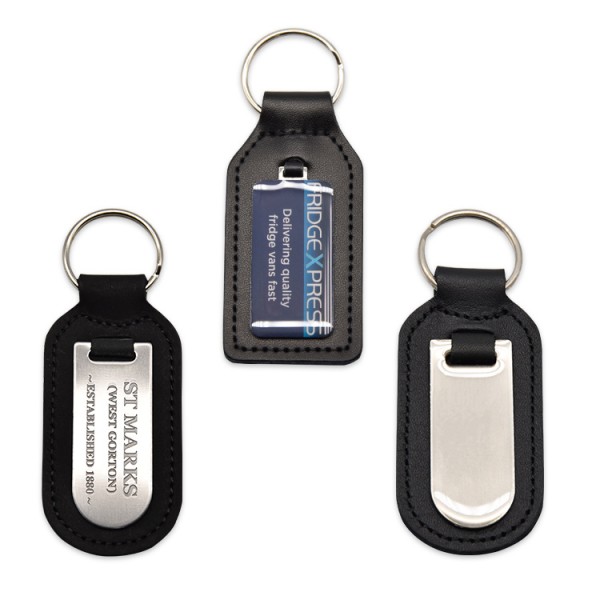 Produttore Custom Metal Leather Pu Logo Promotional Blank Keychain