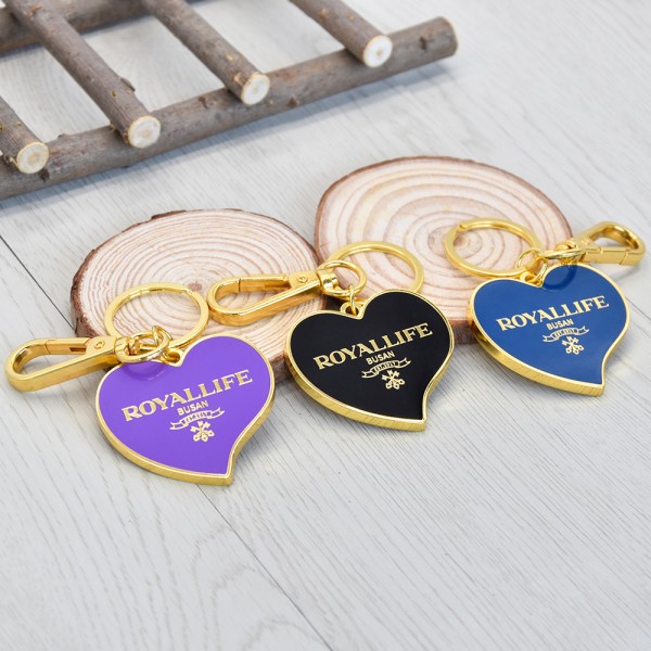 Tutus Custom Hard Enamel Logo Heart Shape Cute Keychain Keyrings