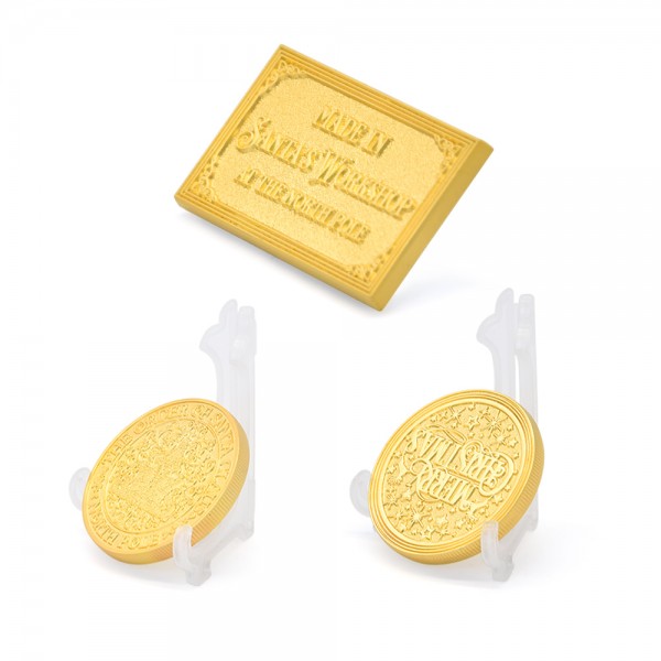 Златна метална сувенирна монета за Коледа на едро по поръчка