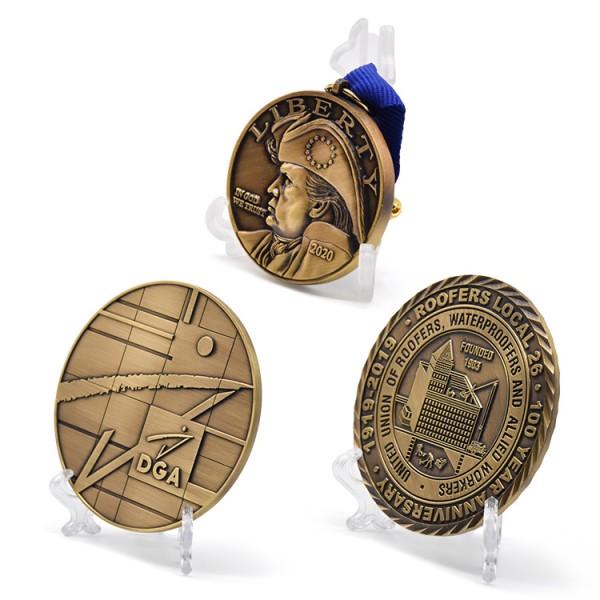 Medeninasti starorimski prilagojeni kovanec s tovarniškim logotipom OEM