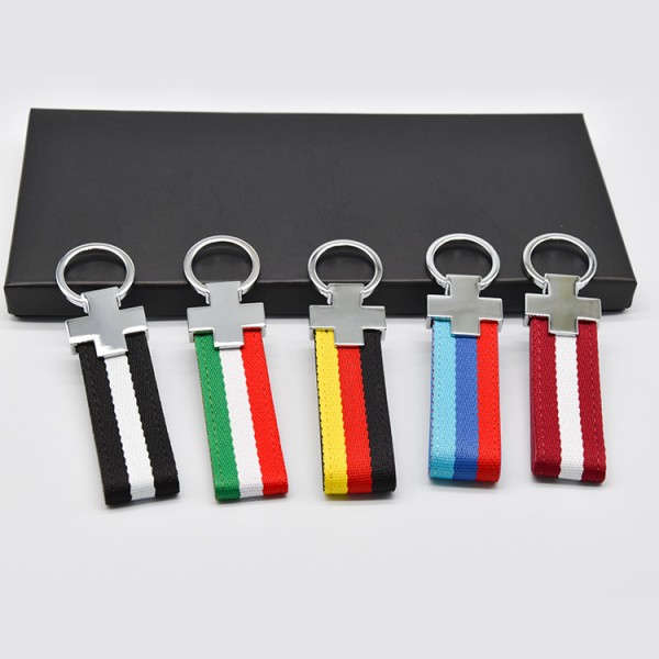 Oanpaste Personalized Leather Keychain Holder Luxury Colorful Leather Pu Lanyard Keychain
