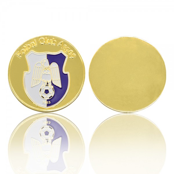 Търговия на едро с висококачествено персонализирано лого позлатена метална монета от цинкова сплав
