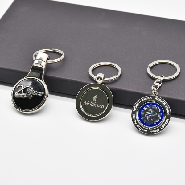 Keychain Manufacturers Custom New Product Design Metal Spinner Keyring
