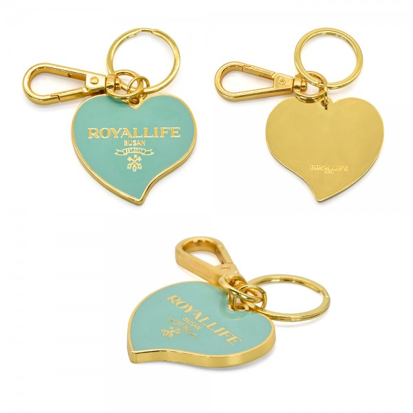 Privjesci za ključeve po narudžbi na veliko u obliku srca Zlatni emajl Metalni privjesci za ključeve