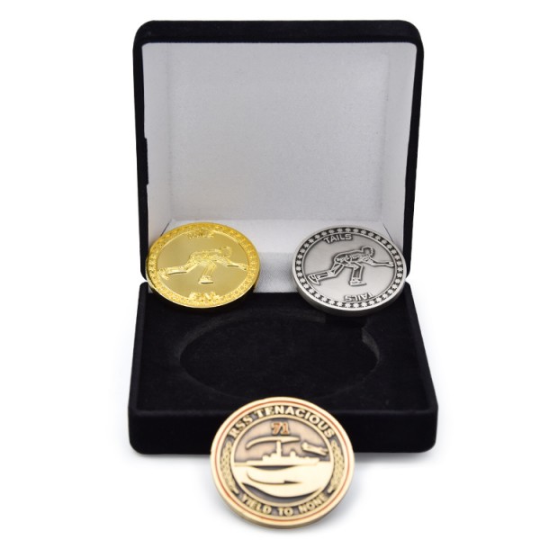Pielāgota zelta sudraba bronzas cinka sakausējuma 3D metāla izaicinājuma monēta