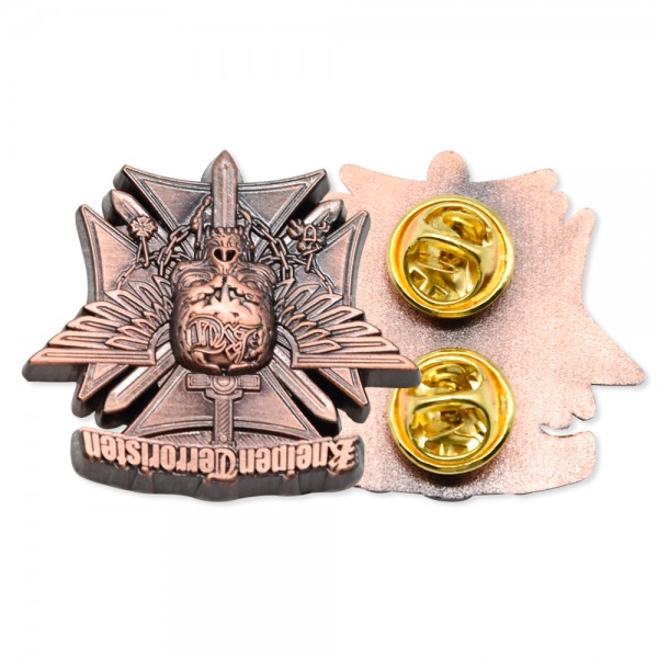 Custom Antique Tin Antique Tembaga Lapel Pin Badge