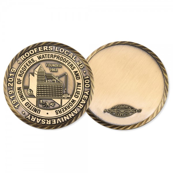 China Custom Challenge Coins Antique Brass Coin