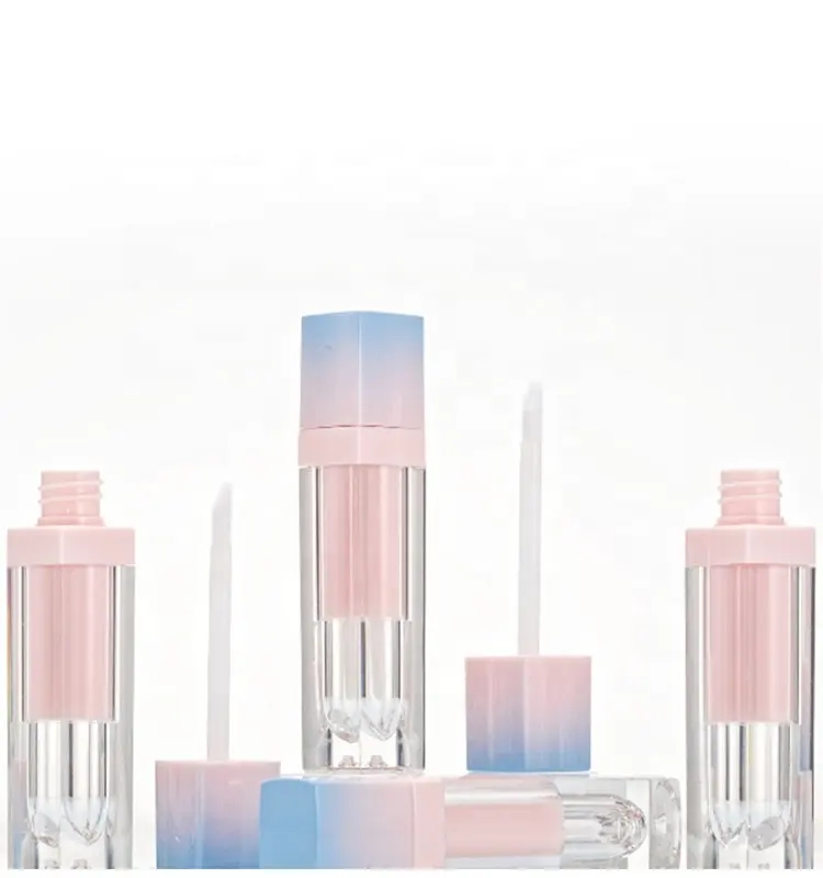 Fashion Square Gradient Biru Pink Lip Gloss Tabung
