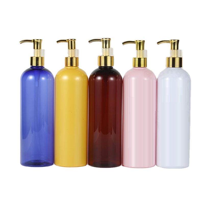Botol Shampoo PET Bahu Putaran Transparan Transparan