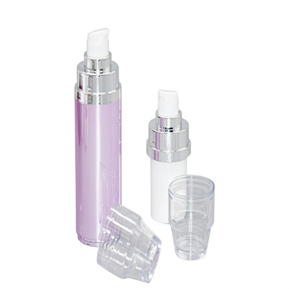 Double Ended ສໍາລັບການຫຸ້ມຫໍ່ Lotion Plastic Airless Pump Bottles