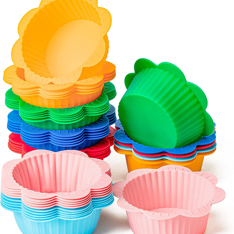42Pcs Silicone Molds Cupcake Multi Flower Shapes Silicone Baking Cups – R  HORSE