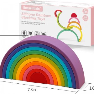 Ọmọ Silikoni Stacking Rainbow Toys