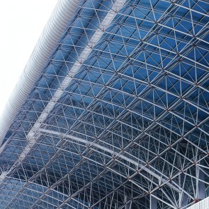 Grid Structure Steel Polycarbonate Skylight House Glass Dome Roof Cover /Prefab Grid Steel Space Frame Structure 