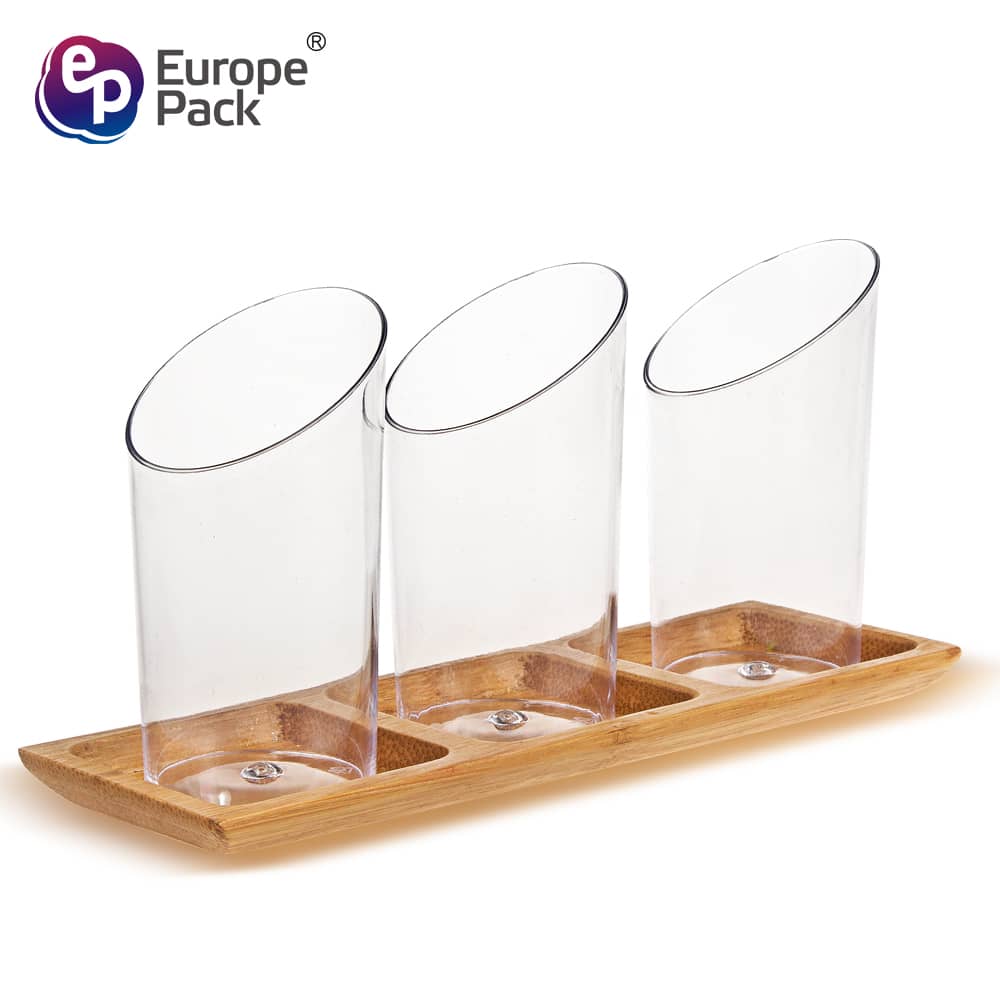 Bicchieri per antipasti semifreddo in plastica trasparente da 2,3 once