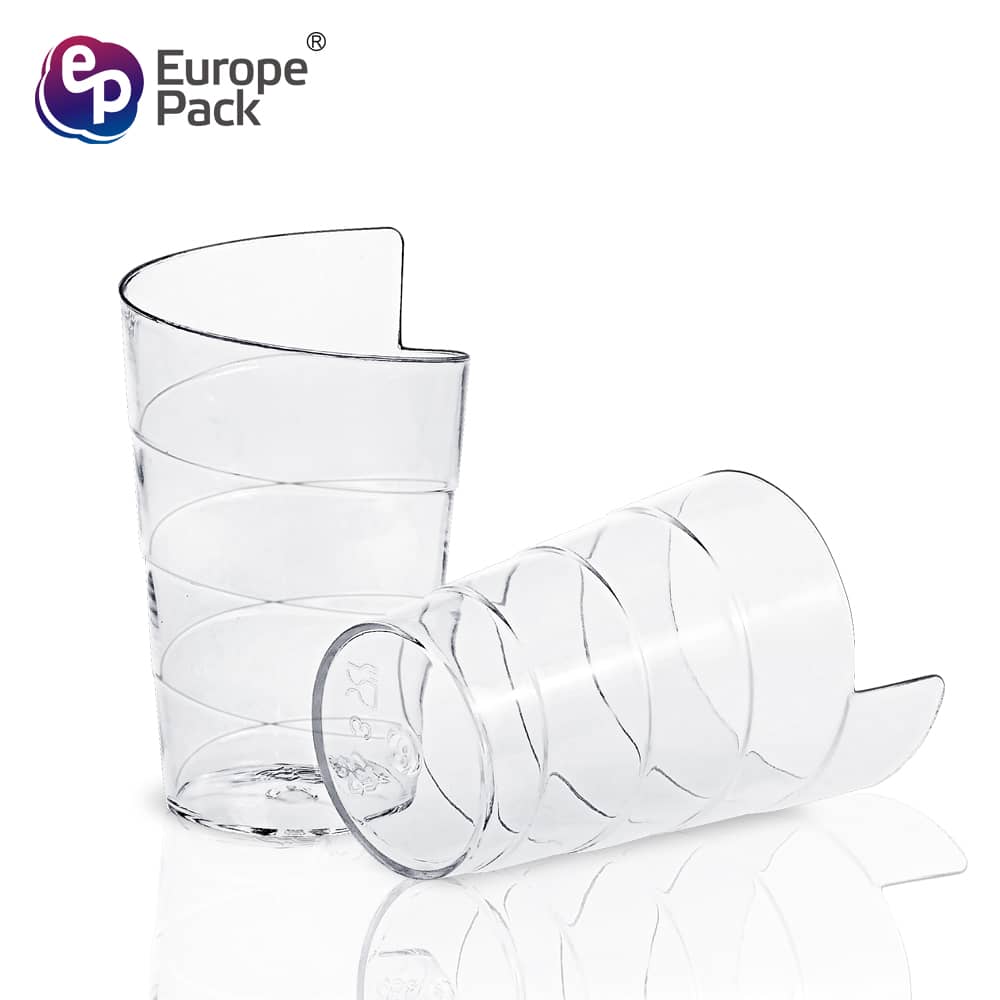 ENGANGSKREATIV DESSERTKOPPE – Nytt design 50ml engangstrykk plast uregelmessige kopper produsentleverandør