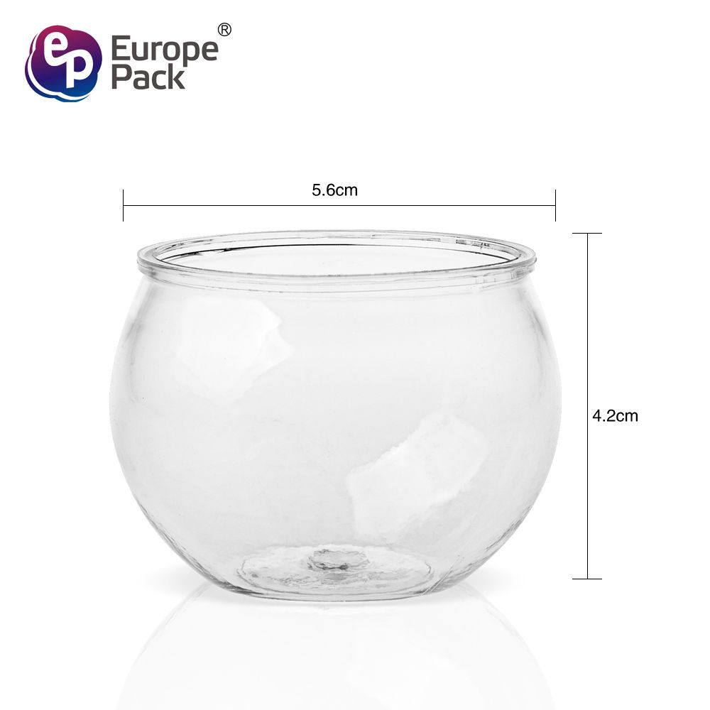पुडिंगसाठी 3oz PET डेझर्ट कप गोल बॉल आकाराचे प्लास्टिक कप