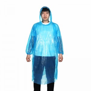 Adult PE disposable colorful transparent fashion waterproof raincoat rain poncho for men on sale