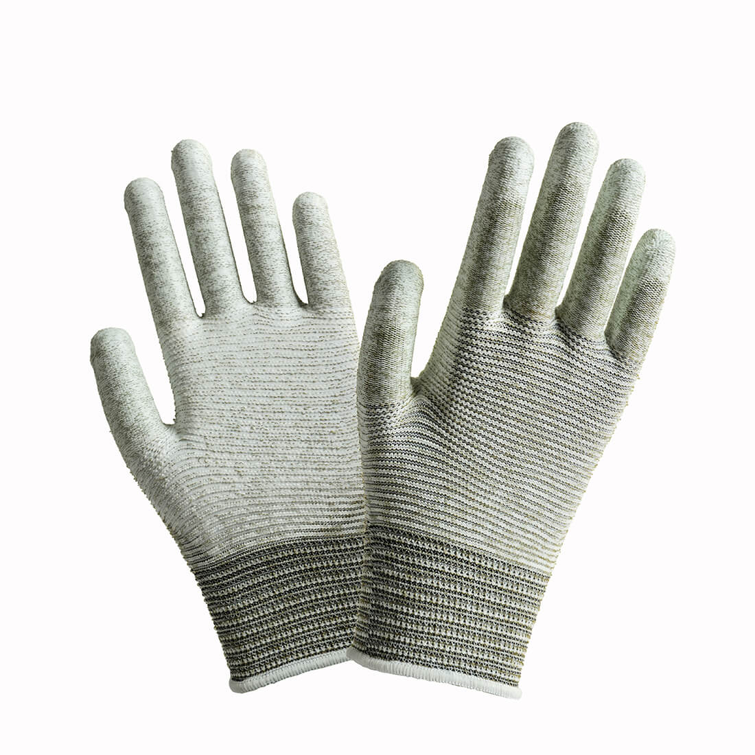 13-gauge grey polyester liner, grey PU coated gloves Featured Image