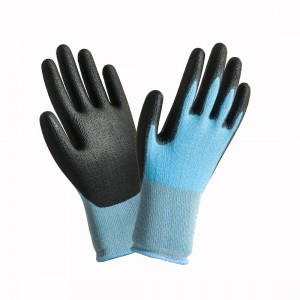 13-gauge grey polyester liner, grey PU coated gloves