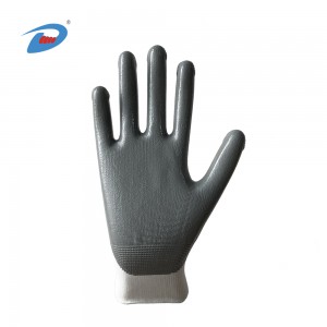 Hot-selling China 13 Gauge Nylon/Polyester Industry Nitrile coated  Palm Hand Protection Coated Safety Gloves