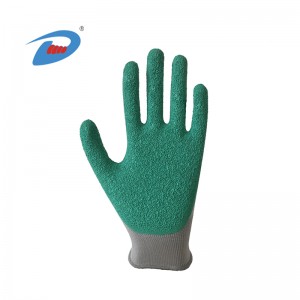Hot-selling China 13 Gauge Nylon Industry Crinkle Latex Rubber Palm Hand Protection Coated Safety Gloves