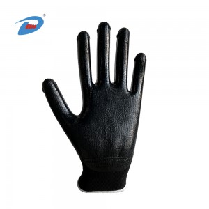 OEM China China Labor Safety Working Polyester Fiber Shell Work Glove with Smooth Nitrile Coated