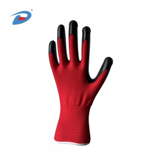 IOS Certificate China Anti Impact and Anti Vibration Protective Nitrile Palm Coated Work Safety Glove