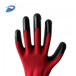 IOS Certificate China Anti Impact and Anti Vibration Protective Nitrile Palm Coated Work Safety Glove