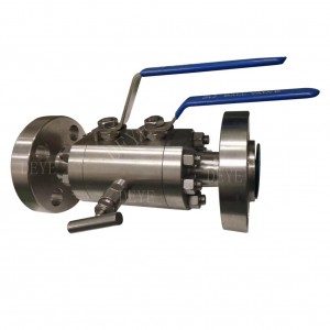 dvojni blok in dvojni odzračevalni krogelni ventil s prirobničnimi konci (BV-DBB-2F)