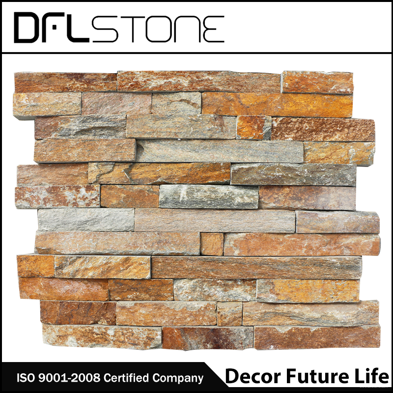 Cheapest Factory Stones For Edging - Popular Outside Wall Rusty Quarzite Ledgestone Panel – DFL