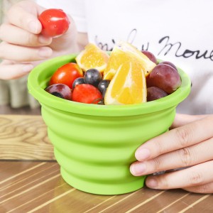 ECO- Friendly Reusable Silicone Collapsible  food storage containers Bowl