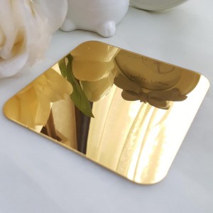 Art 3d zlatno akrilno zrcalo, zidno 4×8 akrilno ogledalo