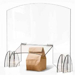I-Plexiglass Partition Portable Sneeze Guard Barrier for Counter Cashier Buffets