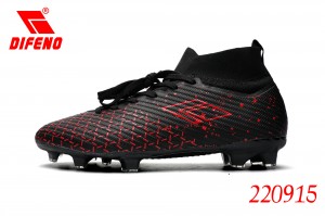 DIFENO Sepatu sepak bola high-top dengan kancing bertali cocok untuk sepatu pelatihan sepak bola pria/wanita, sepatu rumput alam