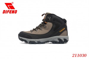 DIFENO Outdoor mountaineering shoes, men’s waterproof, anti-skid, wear-resistant, cowhide, men’s breathable high top boots, sports hiking