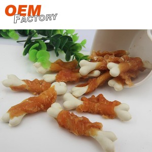 Calcium Bone Twined ke Chicken Organic Chicken Jerky Dog Treats Wholesale le OEM