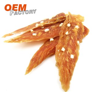 Dried Chicken Strip with Cheese Healthy Dog Treats Wholesale at OEM
